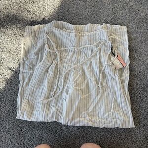 Happily Grey White/Striped Wide Leg Pants